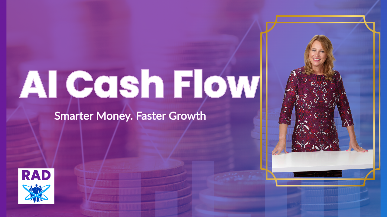 Business owner using AI tools to forecast and manage small business cash flow