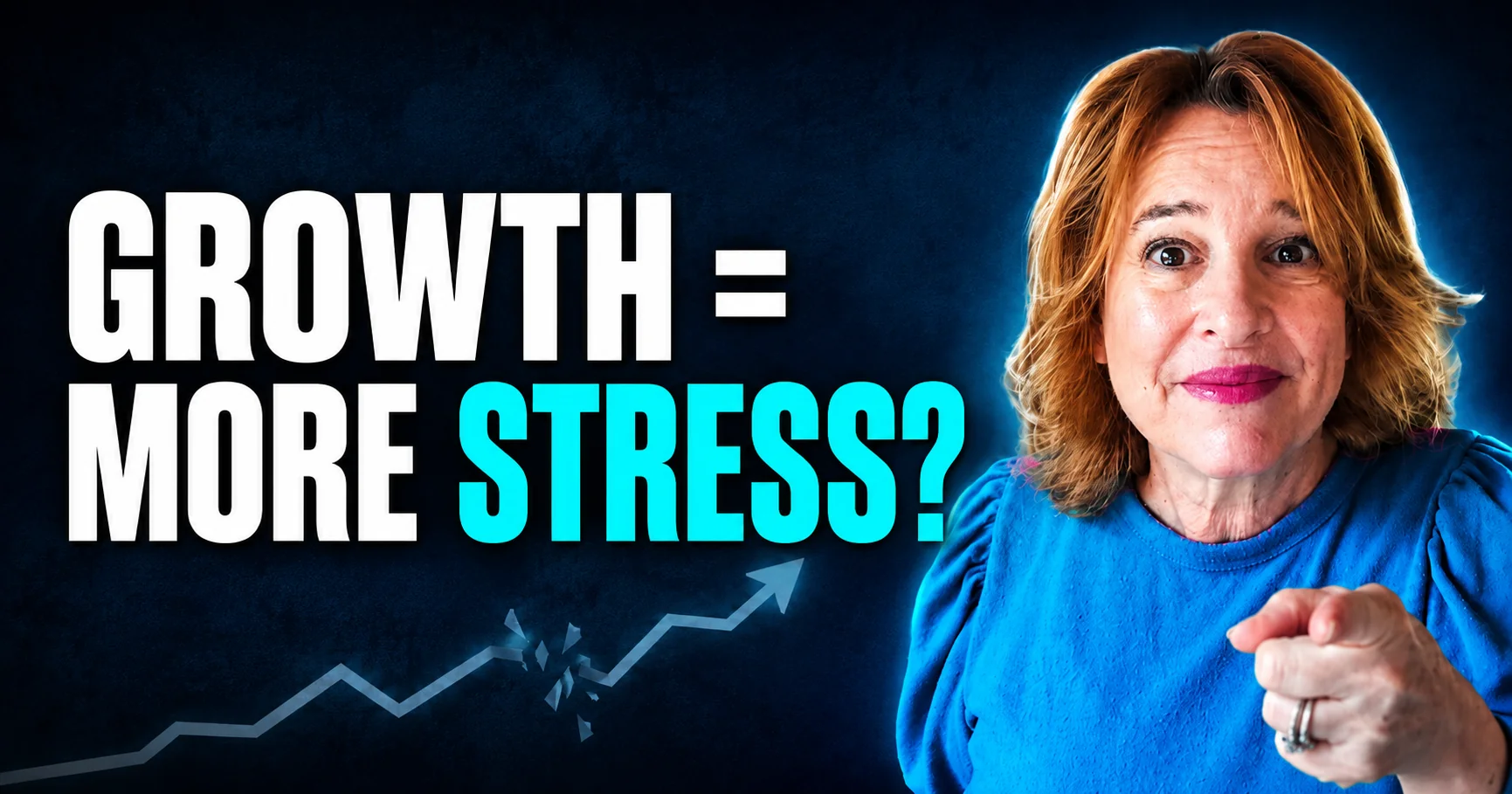 Angie Dobransky on why scaling a business without structure increases stress, with headline "Growth = More Stress?"